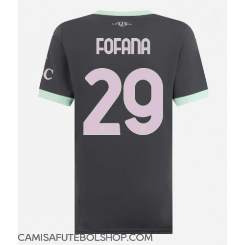 Camisa de time de futebol AC Milan Youssouf Fofana #29 Replicas 3º Equipamento Feminina 2024-25 Manga Curta